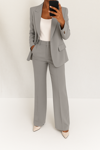 Two Piece Set Women, Blazer and Wide Leg Pants Co Ord for Work and Events, Tailored Smart Casual Fit, Six Colours, Sizes S to 5XL, Sayreene