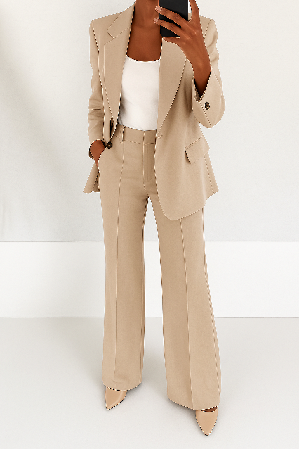 Two Piece Set Women, Blazer and Wide Leg Pants Co Ord for Work and Events, Tailored Smart Casual Fit, Six Colours, Sizes S to 5XL, Sayreene
