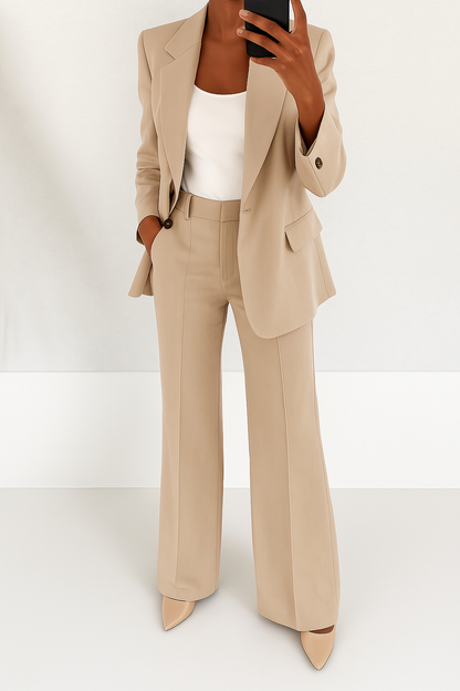 Two Piece Set Women, Blazer and Wide Leg Pants Co Ord for Work and Events, Tailored Smart Casual Fit, Six Colours, Sizes S to 5XL, Sayreene