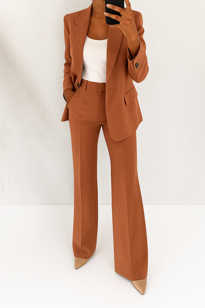 Two Piece Set Women, Blazer and Wide Leg Pants Co Ord for Work and Events, Tailored Smart Casual Fit, Six Colours, Sizes S to 5XL, Sayreene