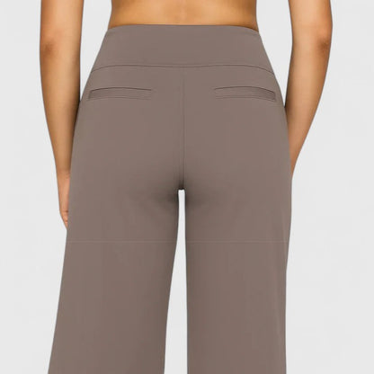 Work Pants Women Tailored, High Waisted Office Trousers with Pockets, Wide Waistband Crease Resistant, Eight Colours, Sizes S to 2XL, Sayreene