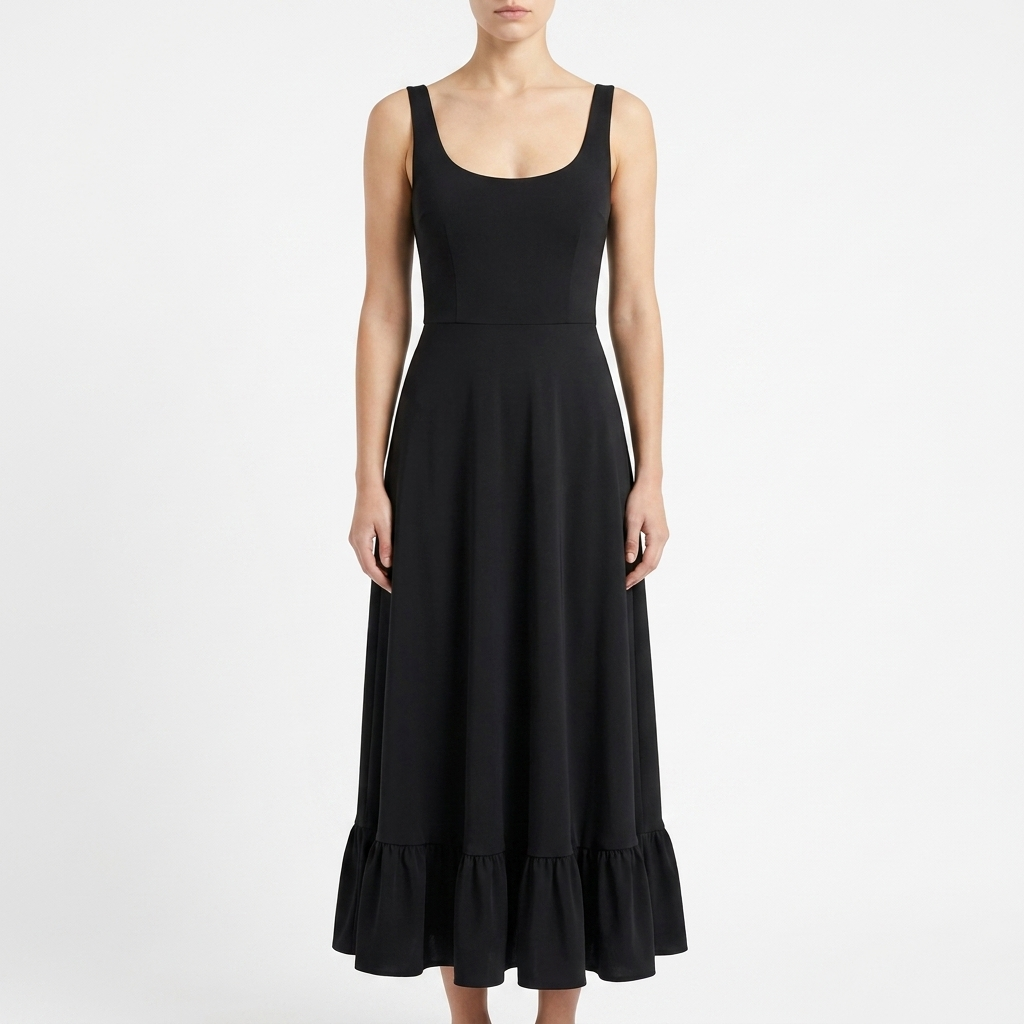 Liviana sleeveless scoop neck maxi dress on white