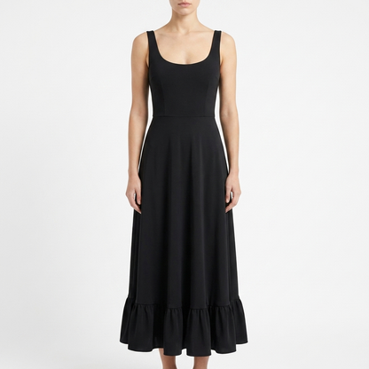 Liviana sleeveless scoop neck maxi dress on white