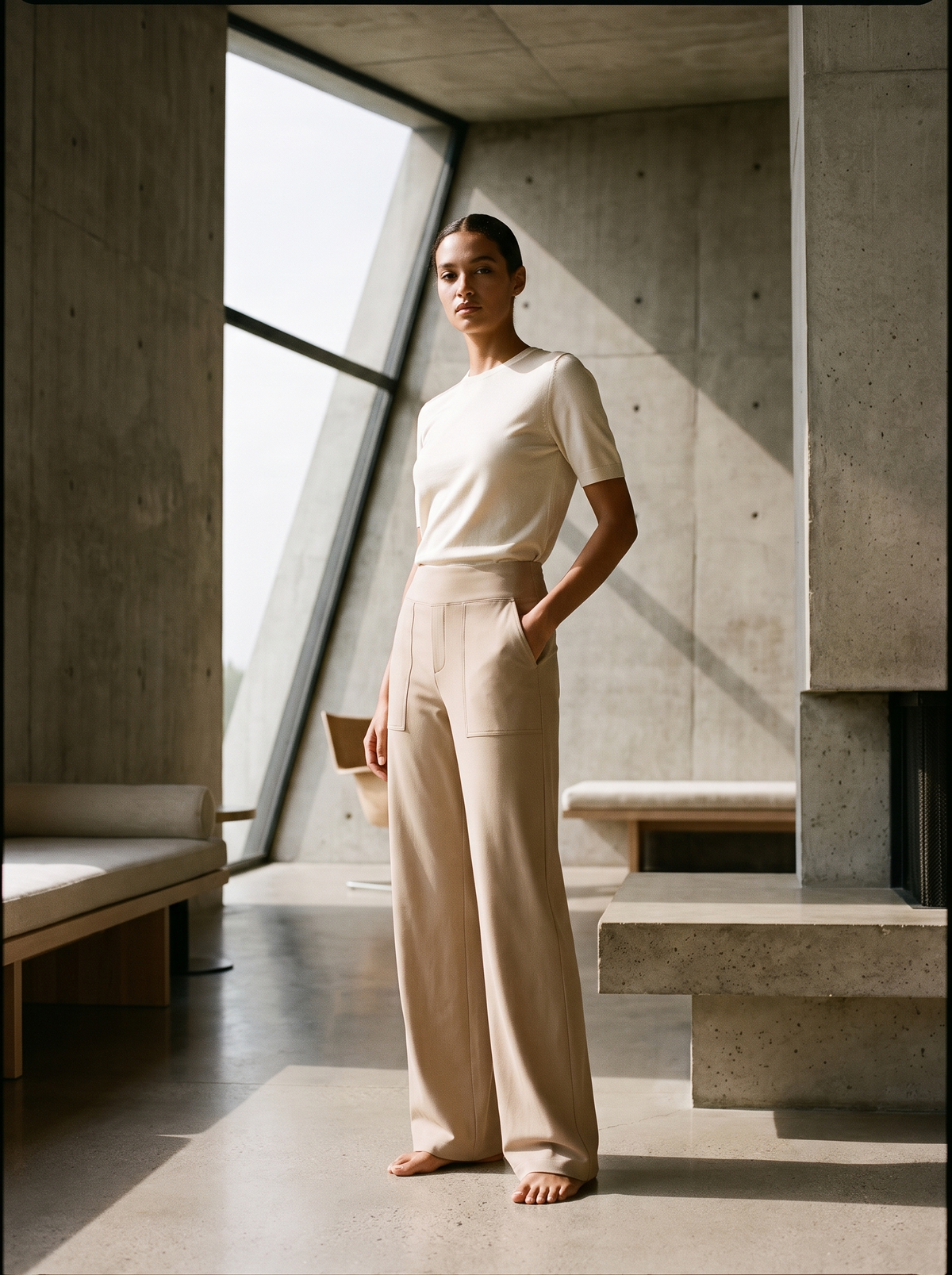 Wide Leg Pocket Trousers editorial image