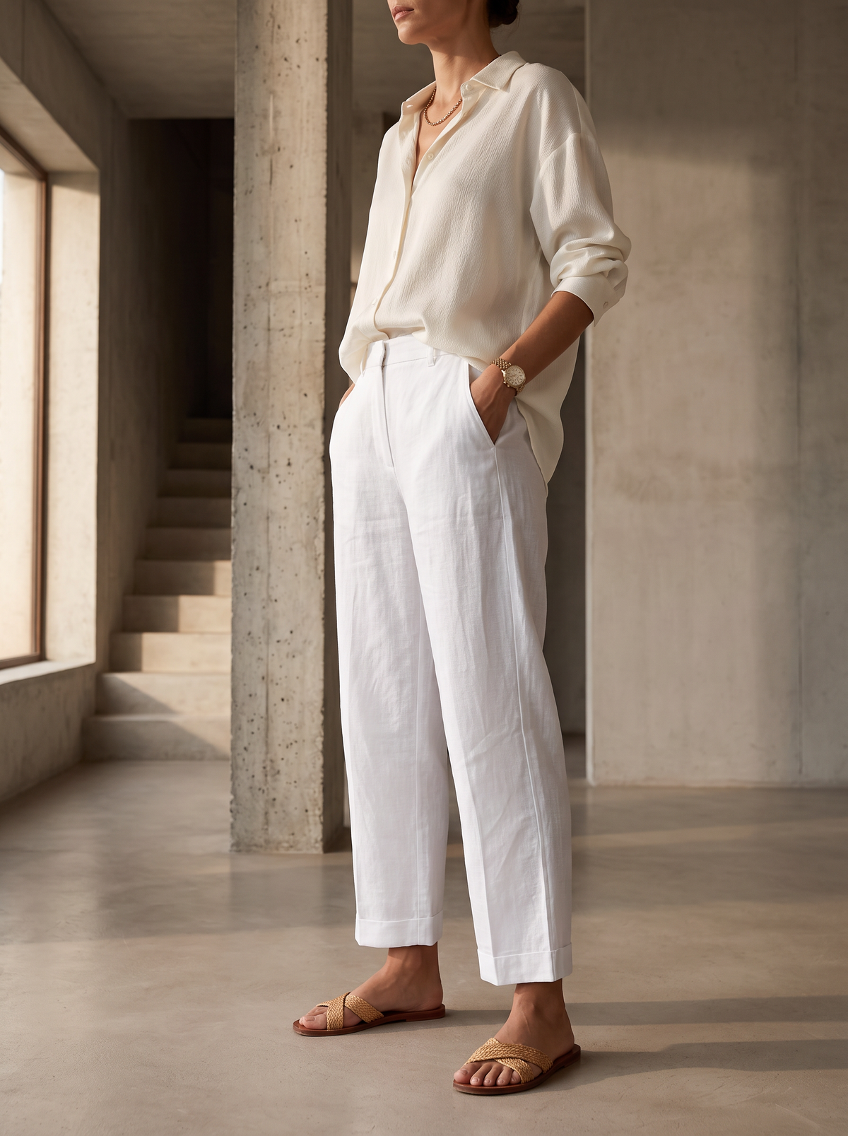 Tailored Wide Leg Trousers editorial image