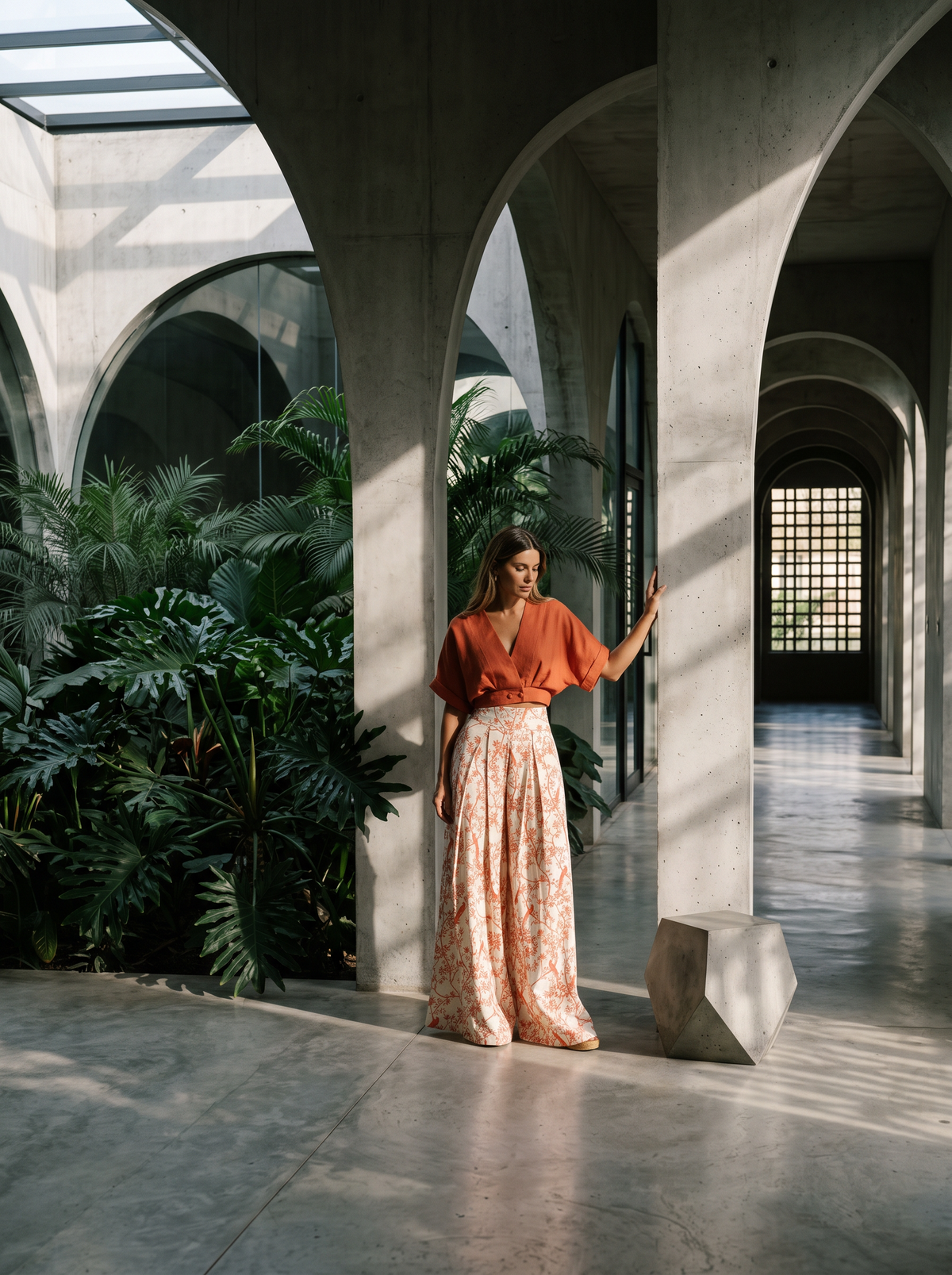 Wrap Top Wide Leg Set editorial image